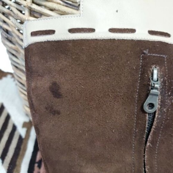 Fortress of Inca Tall Boots Suede Brown Motifs Tribal Boho Hippie Women 7 Peru - Picture 9 of 12